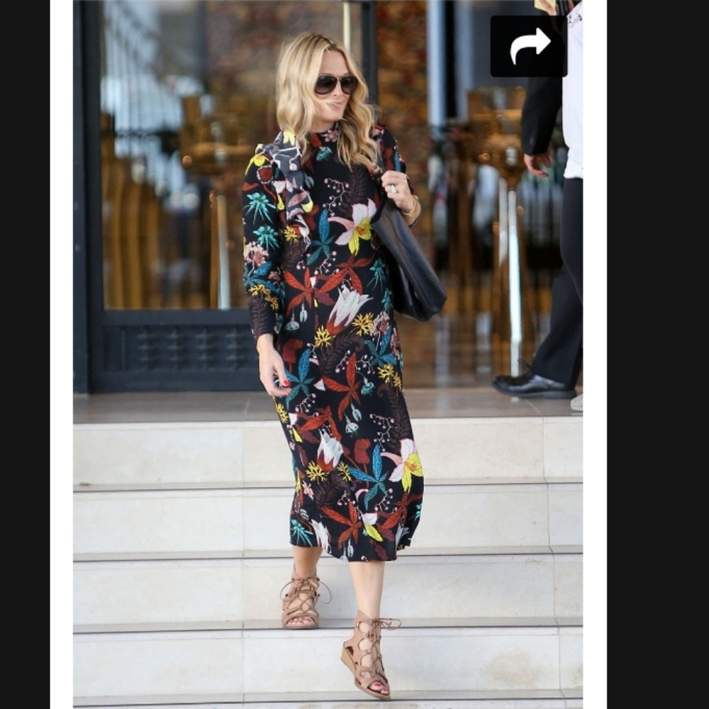 NWT H&M Flower print calf length dress